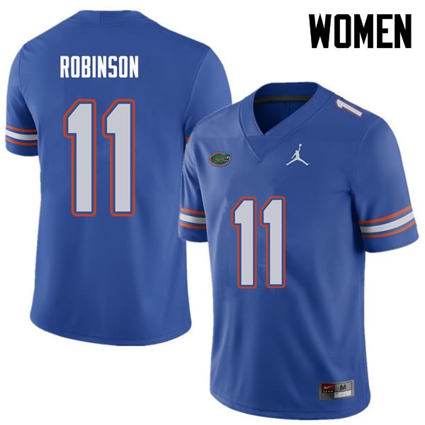 NCAA Florida Gators Demarcus Robinson Women's #11 Jordan Brand Royal Stitched Authentic College Football Jersey FYE0064IA